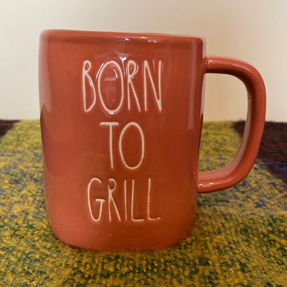 Rae Dunn BORN TO GRILL mug